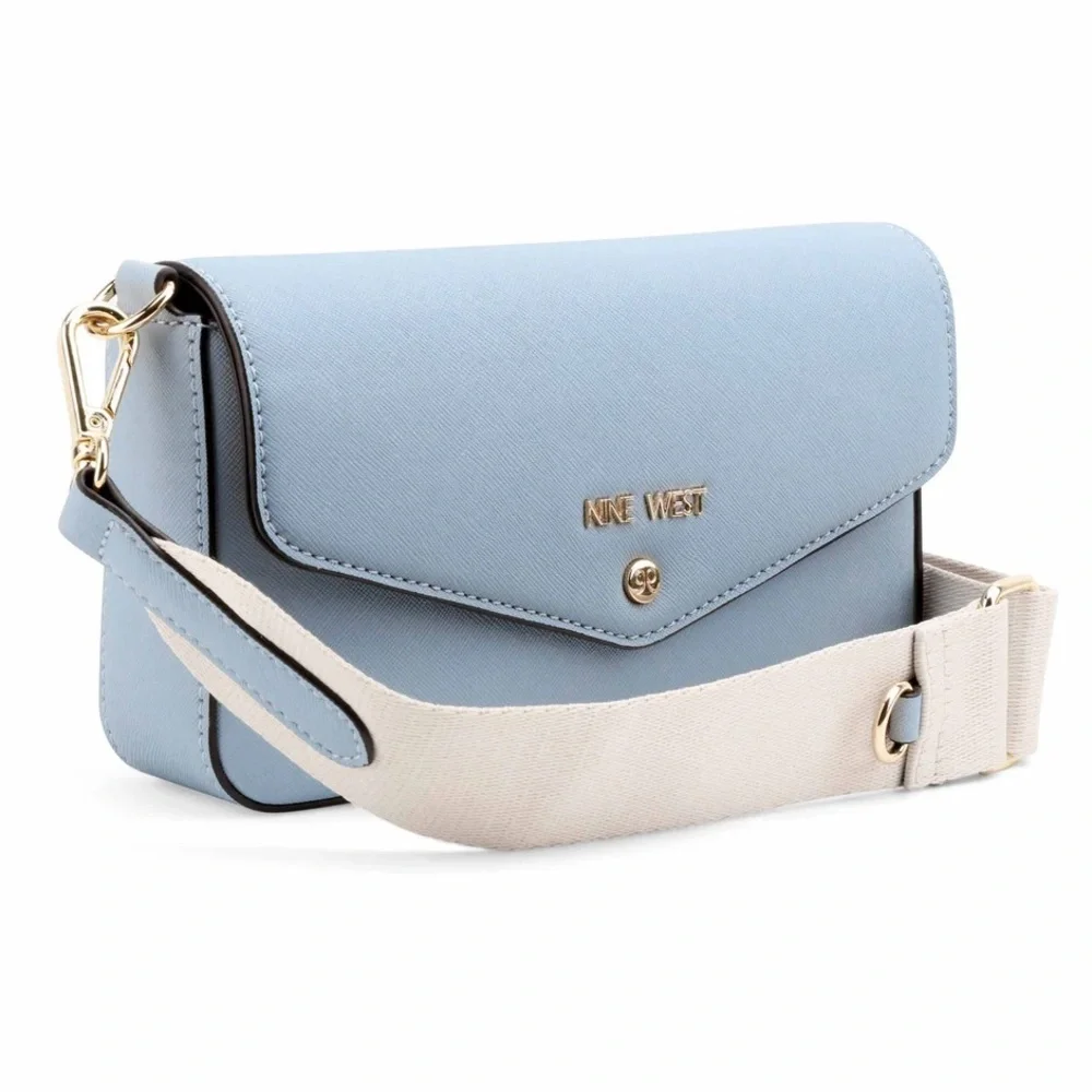Nine West Light Blue Crossbody With Card Case - NWT